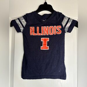 University of Illinois youth girls tshirt size large 7 blue v neck